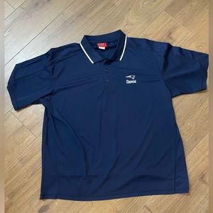 NFL New England Patriots Collared embroidered logo Polo Shirt Navy Blue 2XL